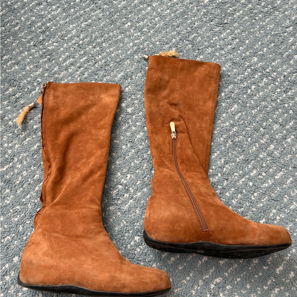 Brown Genuine Suede Winter Boots